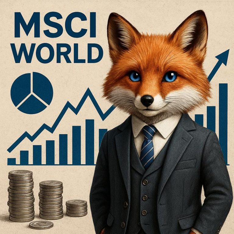 Der Kapitalfuchs erklärt nachdenklich das Thema MSCI World mit Abschläge, Trends, Anlagestrategien