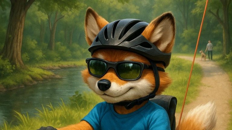 Kapitalfuchs mit Fahrradhelm zum Thema Der große Liegerad-Vergleich, E-Bike Akku laden Fahrrad, Liegerad,